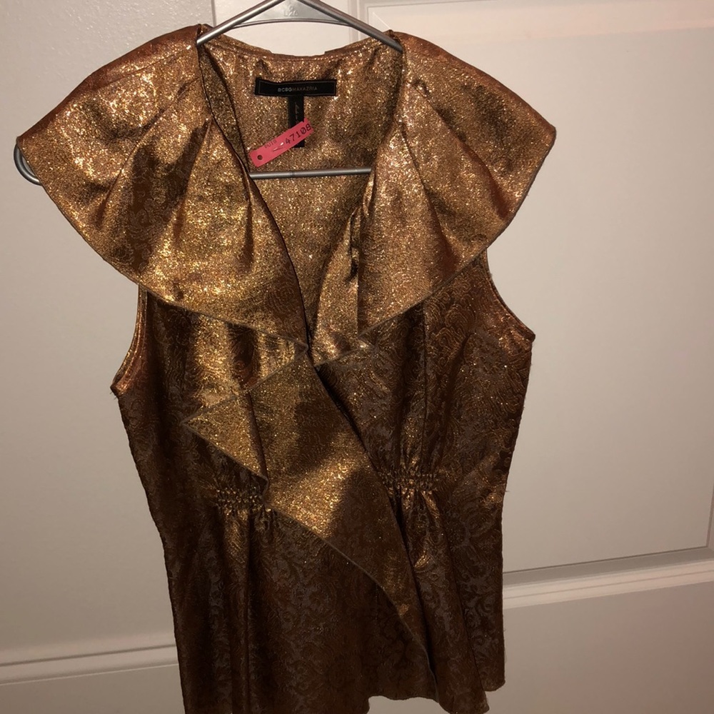 BCBG gold top. Size small